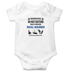 Warning Real Madrid Rompers for Baby Boy- FunkyTradition FunkyTradition