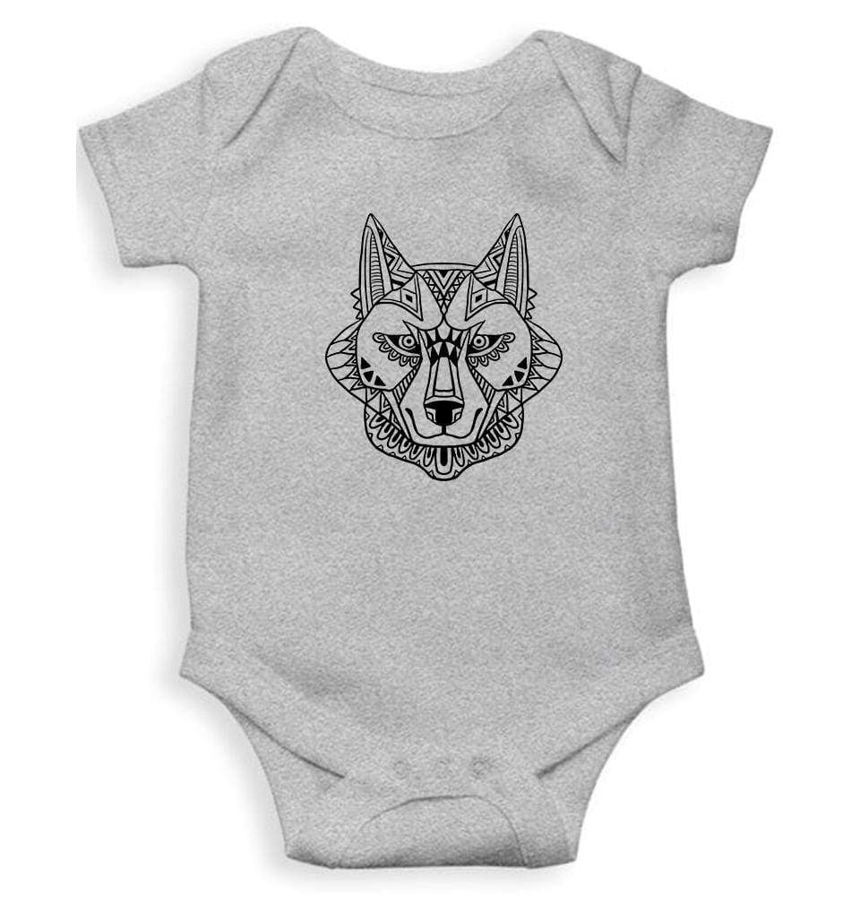 Wolf Abstract Rompers for Baby Boy- FunkyTradition FunkyTradition