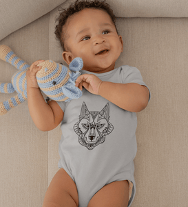 Wolf Abstract Rompers for Baby Boy- FunkyTradition FunkyTradition