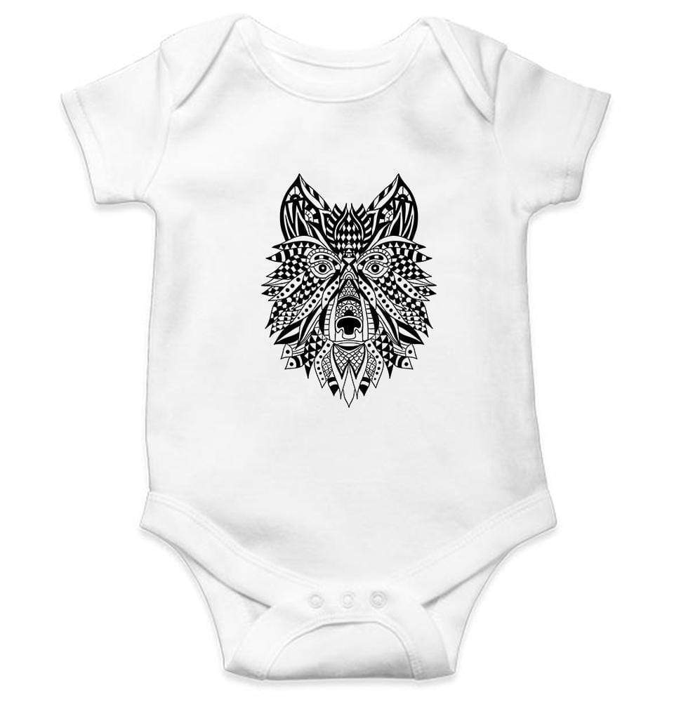 Wolf Abstract Rompers for Baby Boy- FunkyTradition FunkyTradition