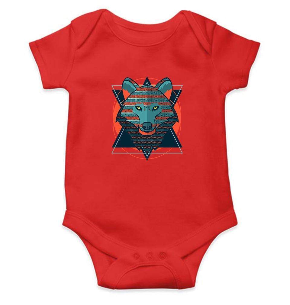 Wolf Abstract Rompers for Baby Boy- FunkyTradition FunkyTradition