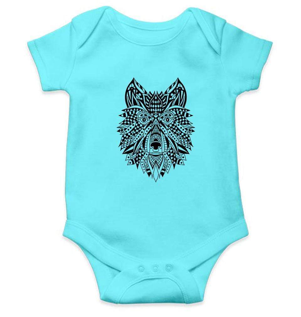 Wolf Abstract Rompers for Baby Girl- FunkyTradition FunkyTradition