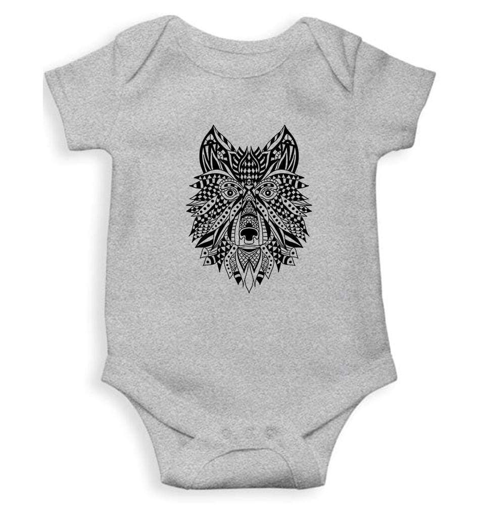 Wolf Abstract Rompers for Baby Girl- FunkyTradition FunkyTradition