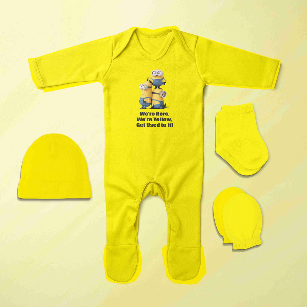 Famous Cartoons Quotes Jumpsuit with Cap, Mittens and Booties Romper Set for Baby Boy - KidsFashionVilla